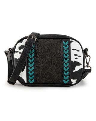 MW1318-8365 BK Montana West Tooled Collection Crossbody