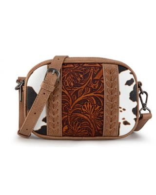 MW1318-8365 BR Montana West Tooled Collection Crossbody