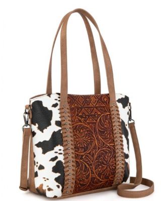 MW1318G-8318 BR Montana West Tooled Collection Concealed Carry Tote/Crossbody