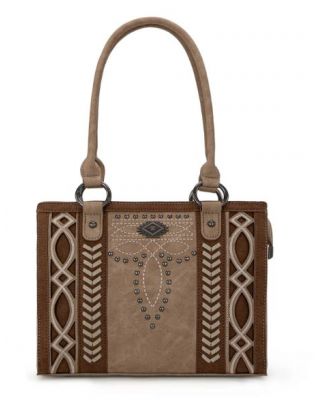 MW1325G-8317 TN Montana West Cut-Out Embroidered Concealed Carry Tote