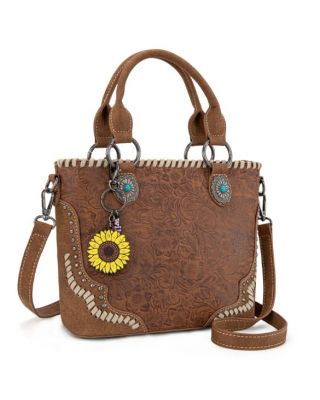 MW1335-8360 BR Montana West Embossed Collection Tote/Crossbody Bag