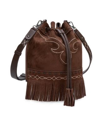MW1341-8311CF Montana West Boot Stitch Fringe Drawstring Crossbody Bag