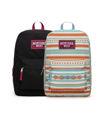 MWC-5751S BL Montana West Western Horse Print Backpack -2Pcs Set 