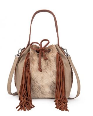 MWF1046-205S TN Montana West Hair-On Cowhide Drawstring Hobo/Crossbody