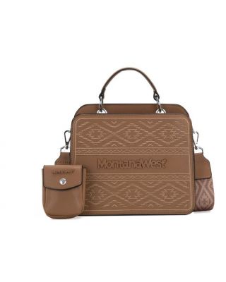 MWF1052-8120 KH Montana West Embroidered Aztec Tote
