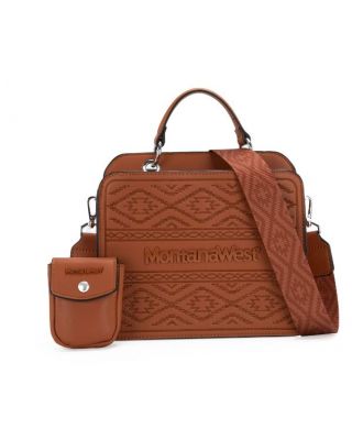 MWF1052-8120 BR Montana West Embroidered Aztec Tote