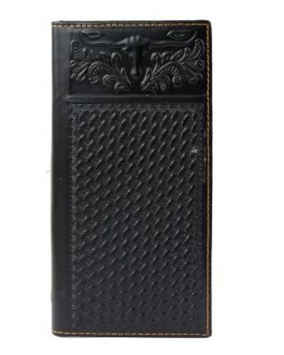 MWL-W002 BK Genuine Tooled Leather Collection Men's Wallet