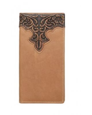 MWL-W010 BR Montana West Genuine Tooled Leather Men's Wallet Assortment Colors