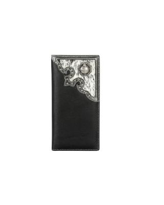 MWL-W033 BK Genuine Hair-On Leather Collection Men's Wallet