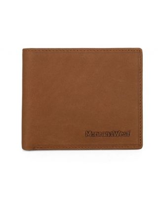 MWS01-W001 BR Genuine Leather Men's Bi-Fold Wallet