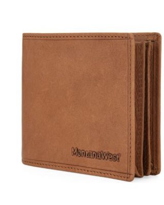 MWS05-W001 BR Genuine Leather Men's Bi-Fold Gusseted Wallet