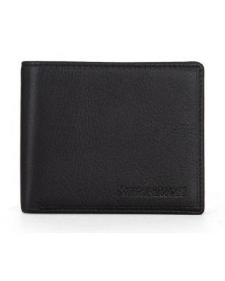 MWS01-W001 BK Genuine Leather Men's Bi-Fold Wallet