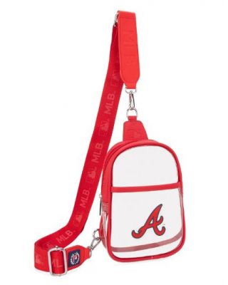 MLB-AB30-001 RD MLB Atlanta Braves Clear Mini Sling Stadium Bag