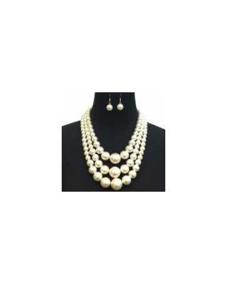 NPY065F CR PEARL NECKLACE SET