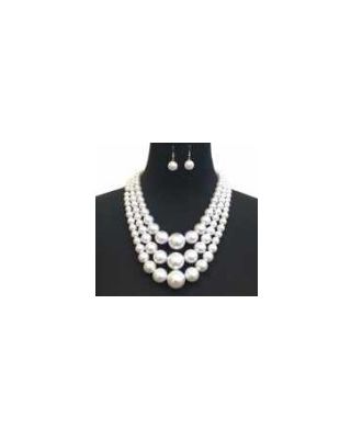 NPY065F WT PEARL NECKLACE SET