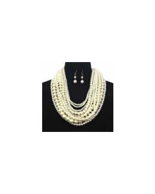 NPY073G CR PEARL NECKLACE SET