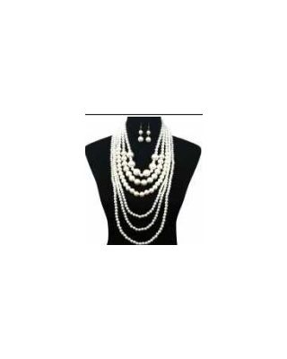 NPY074G CR PEARL NECKLACE SET