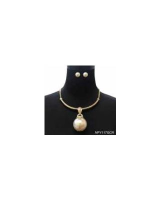 NPY117G CR PEARL NECKLACE SET