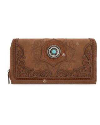 MW1307-W010 BR Montana West Embroidered Concho Collection Wallet