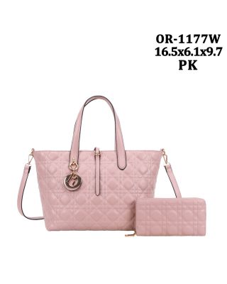 OR-1177W PK DESIGNER QUILT BAG WITH WALLET