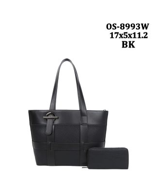 OS-8993W BK HOBO BUCKLE BAG WITH WALLET