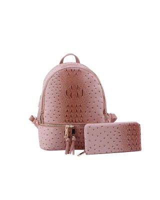 OS1062 R PK OSTRICH BACKPACK WITH WALLET