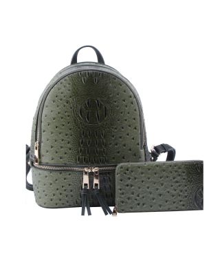 OS1062 OLV OSTRICH BACKPACK WITH WALLET