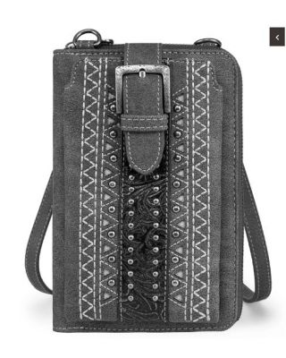 PHD-2020 GY American Bling Embroidered Aztec Phone Wallet/Crossbody