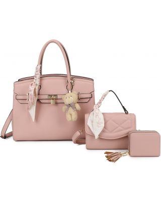 PU24126-T3 PK 2HANDBAG WITH WALLET SET