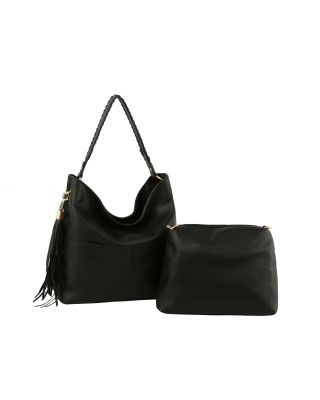 QF-0067 BK 2PC HOBO BAG