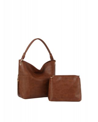 QF-0088-M BR DESIGNER 2PC HOBO BAG SET