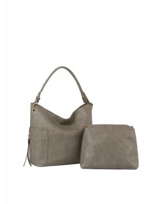 QF-0088-M GY DESIGNER 2PC HOBO BAG SET