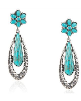 RCE-1132 TQ Rustic Couture's Navajo Oval Artificial Stone Dangling Earring