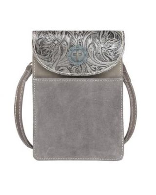 RLP-2002 CF Montana West Floral Tooled Genuine Leather Belt Loop Phone Holster Pouch/Multi-function Crossbody