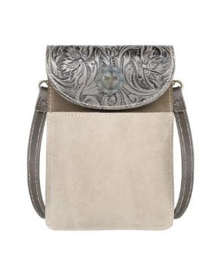 RLP-2002 KH Montana West Floral Tooled Genuine Leather Belt Loop Phone Holster Pouch/Multi-function Crossbody