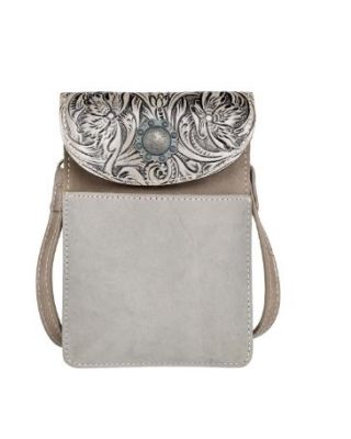 RLP-2003 BR3 Montana West Floral Tooled Genuine Leather Belt Loop Phone Holster Pouch/Multi-function Crossbody