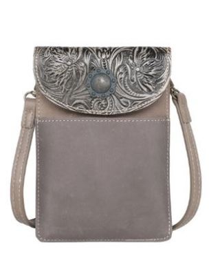 RLP-2003 CF Montana West Floral Tooled Genuine Leather Belt Loop Phone Holster Pouch/Multi-function Crossbody