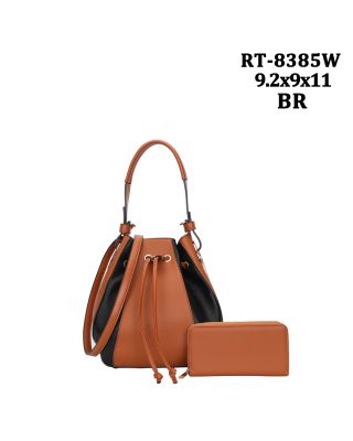RT-8385W BR COLOR DRAW STERING BAG WITH WALLET