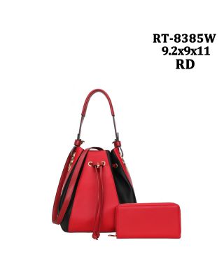 RT-8385W RD COLOR DRAW STERING BAG WITH WALLET