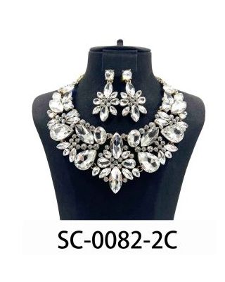 SC-0082-2C CRYSYAL NECKLACE SET