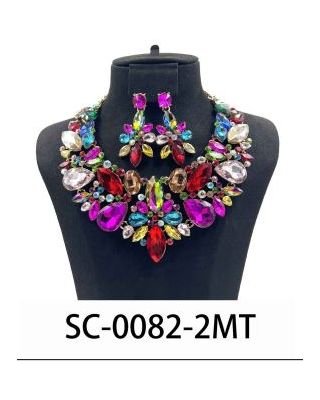 SC-0082-2MT CRYSYAL NECKLACE SET