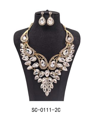 SC-0111-2C  GD/CL CASTING NECKLACE SET