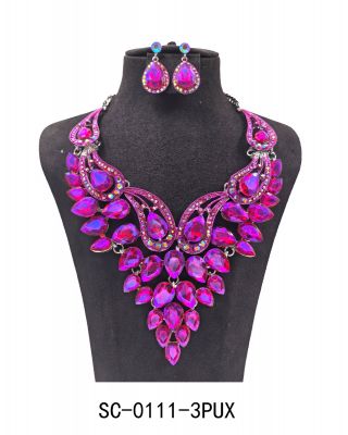 SC-0111-3C  PU/AB CASTING NECKLACE SET