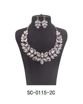 SC-0115-2C GD/ CL NECKLACE SET 