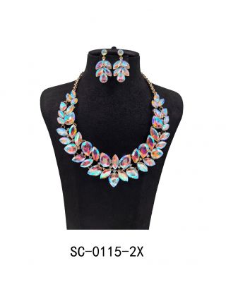 SC-0115-2X GD/AB NECKLACE SET 