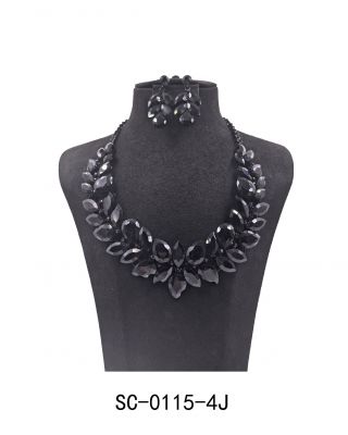 SC-0115-4J BK NECKLACE SET 