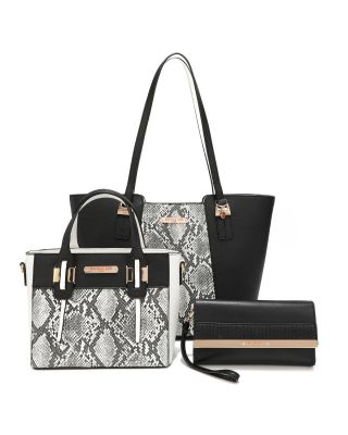 SET 16405 BK 3PC NICOLE LEE BAG