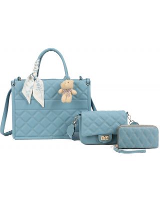 DA22550-T3 SKY BL HANDBAG AND CROSSBODY WITH WALLET