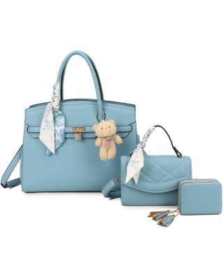 PU24126-T3 S BL 2HANDBAG WITH WALLET SET