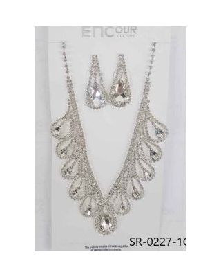 SR-0227-1C RHINESTONE NECKLACE SET